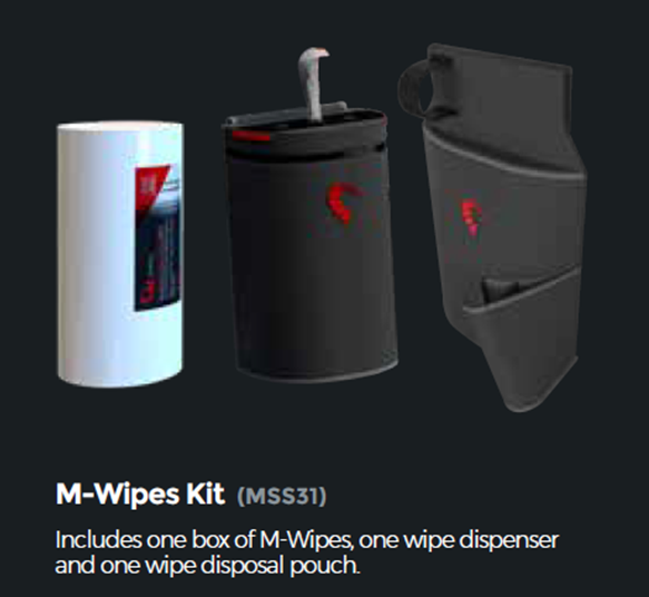 M-Wipes Kit (1 box of M-Wipes, dispenser & disposal pouch)