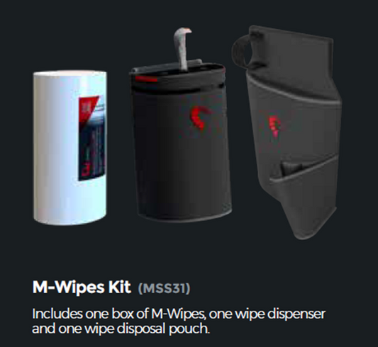M-Wipes Kit (1 box of M-Wipes, dispenser & disposal pouch)
